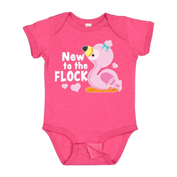 Inktastic New to the Flock Cute Baby Flamingo Boys or Girls Baby Bodysuit
