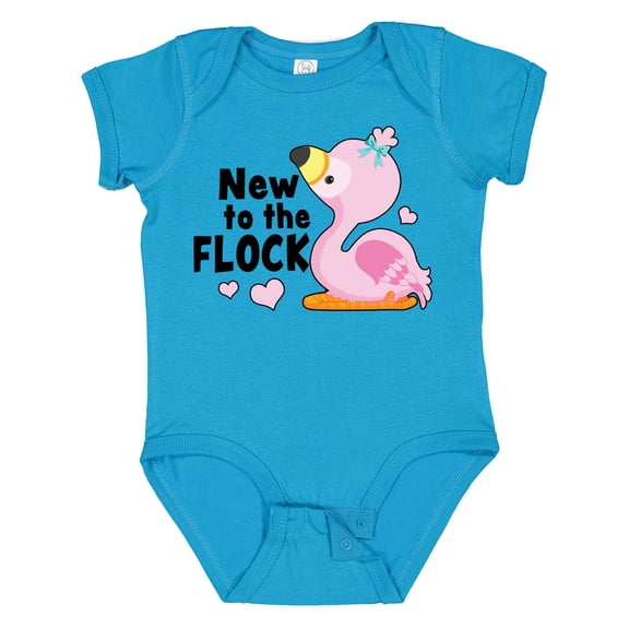 Inktastic New to the Flock Cute Baby Flamingo Boys or Girls Baby Bodysuit