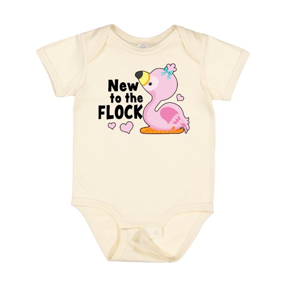 Inktastic New to the Flock Cute Baby Flamingo Boys or Girls Baby Bodysuit