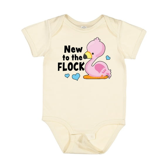 Inktastic New to the Flock Cute Baby Flamingo Boys or Girls Baby Bodysuit