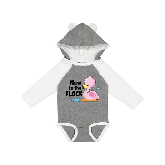 Inktastic New to the Flock Cute Baby Flamingo Boys or Girls Long Sleeve Baby Bodysuit