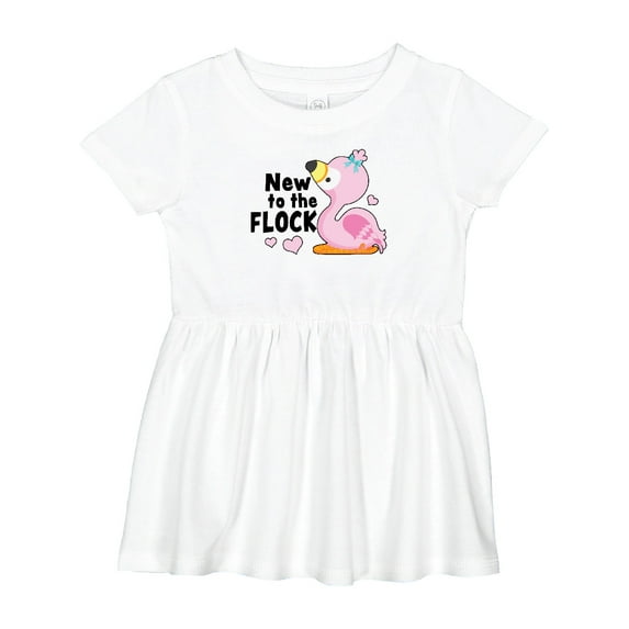 Inktastic New to the Flock Cute Baby Flamingo Girls Baby Dress