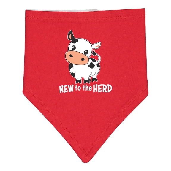 Inktastic New to the Herd Cute Cow Baby Bandana Bib
