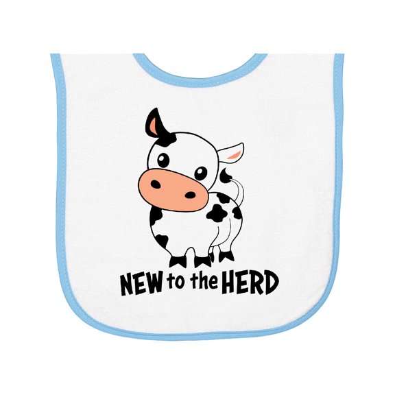 Inktastic New to the Herd Cute Cow Baby Terry Cloth Bib