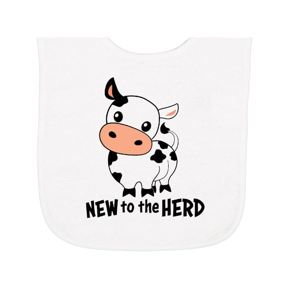 Inktastic New to the Herd Cute Cow Baby Terry Cloth Bib
