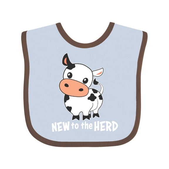Inktastic New to the Herd Cute Cow Boys or Girls Baby Bib