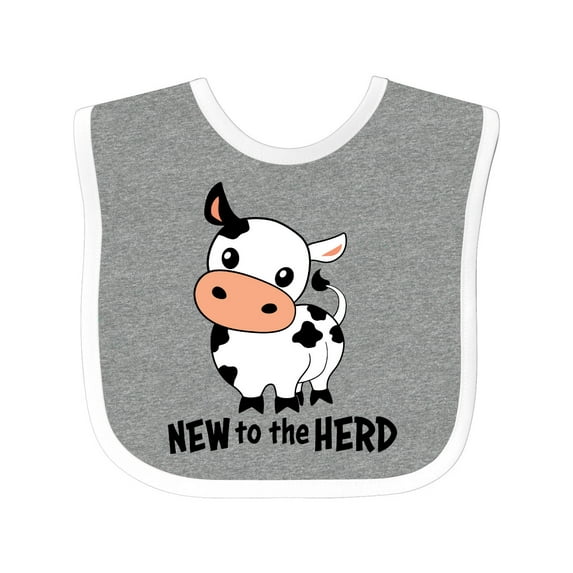 Inktastic New to the Herd Cute Cow Boys or Girls Baby Bib