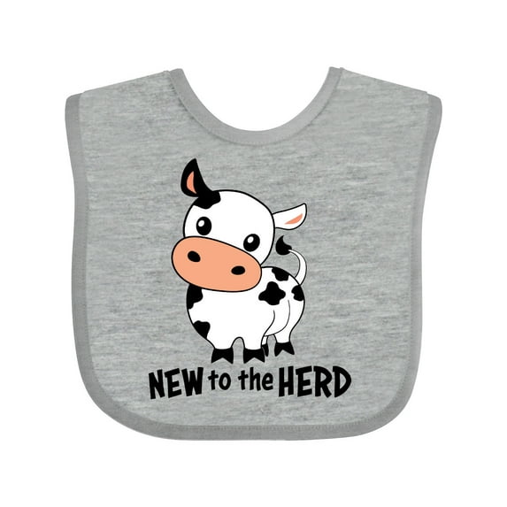 Inktastic New to the Herd Cute Cow Boys or Girls Baby Bib