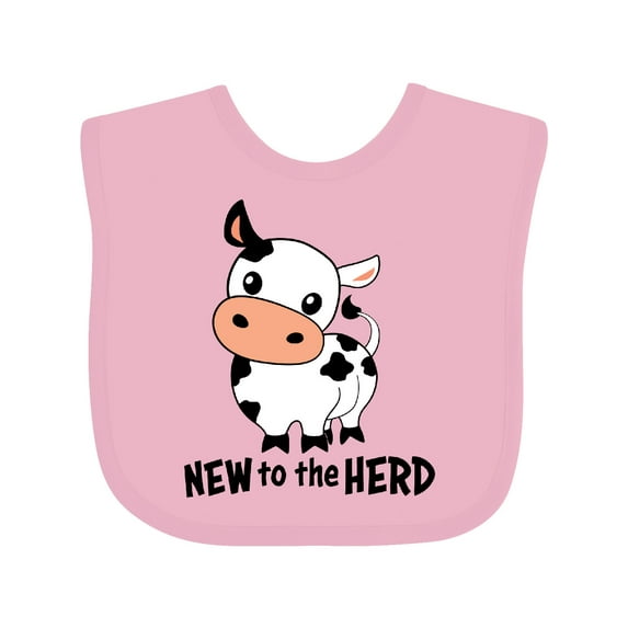Inktastic New to the Herd Cute Cow Boys or Girls Baby Bib