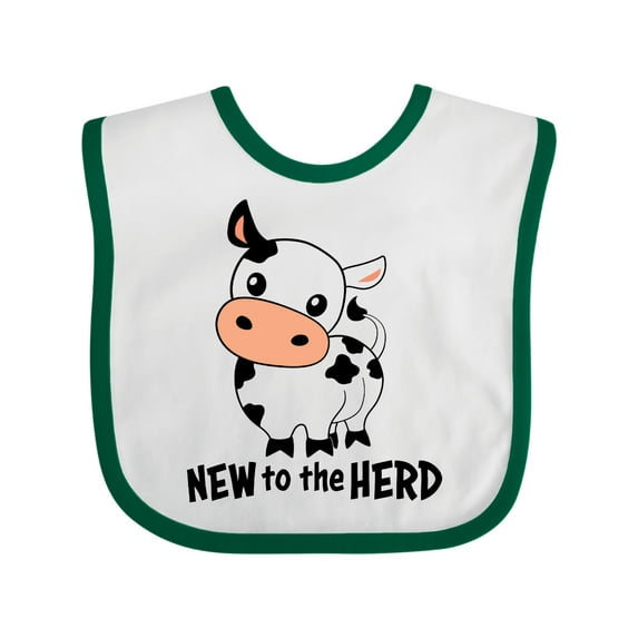 Inktastic New to the Herd Cute Cow Boys or Girls Baby Bib