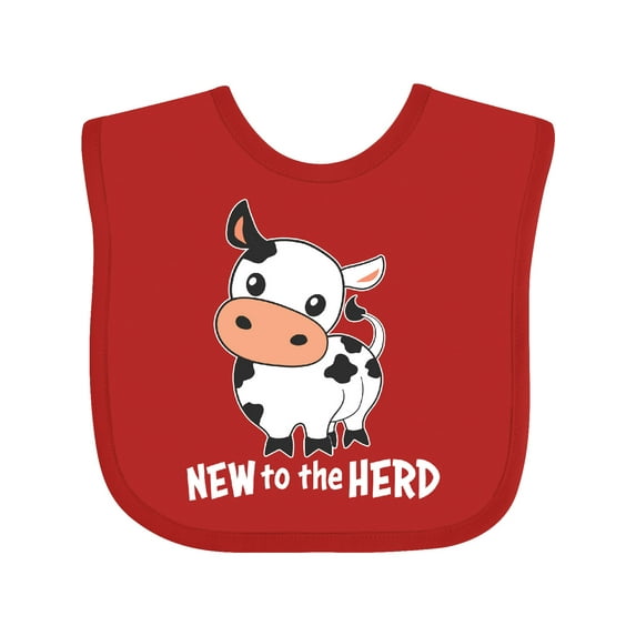 Inktastic New to the Herd Cute Cow Boys or Girls Baby Bib