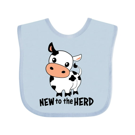 Inktastic New to the Herd Cute Cow Boys or Girls Baby Bib