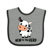 Inktastic New to the Herd Cute Cow Boys or Girls Baby Bib