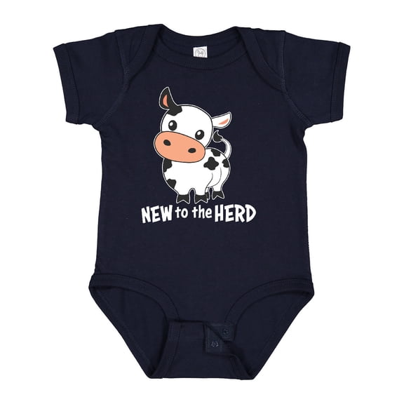 Inktastic New to the Herd Cute Cow Boys or Girls Baby Bodysuit