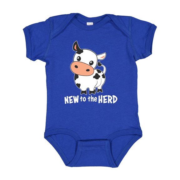 Inktastic New to the Herd Cute Cow Boys or Girls Baby Bodysuit
