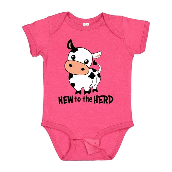 Inktastic New to the Herd Cute Cow Boys or Girls Baby Bodysuit
