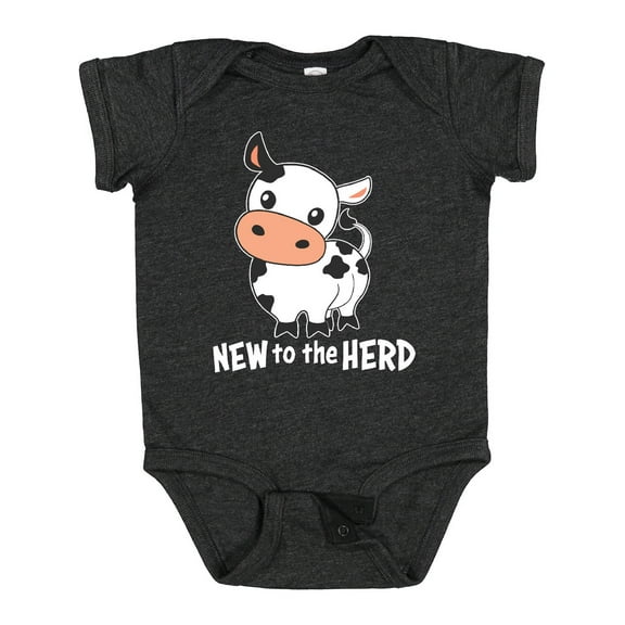Inktastic New to the Herd Cute Cow Boys or Girls Baby Bodysuit