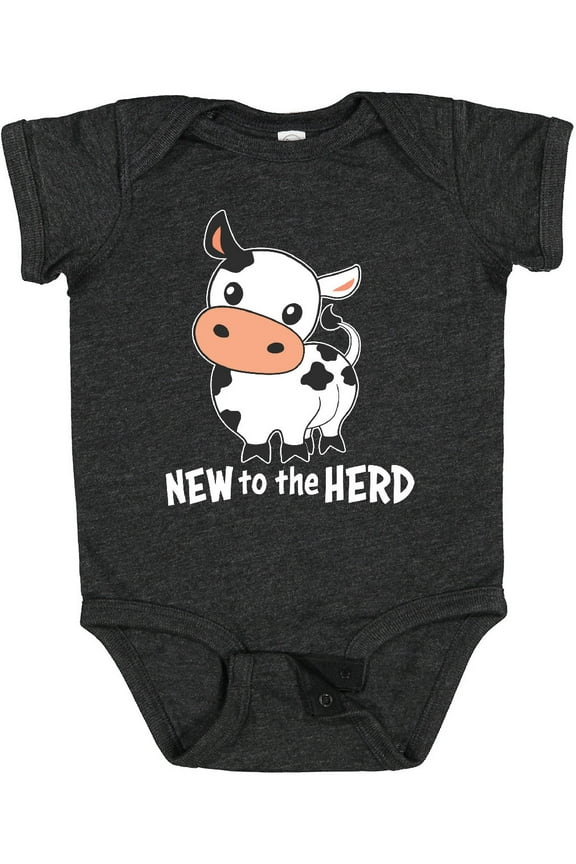 New to the Herd Cute Cow Boys or Girls Baby Bodysuit