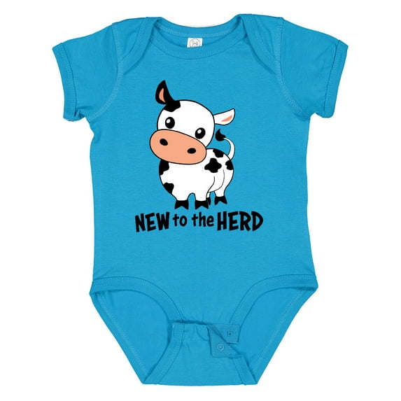Inktastic New to the Herd Cute Cow Boys or Girls Baby Bodysuit