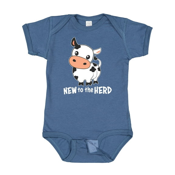 Inktastic New to the Herd Cute Cow Boys or Girls Baby Bodysuit