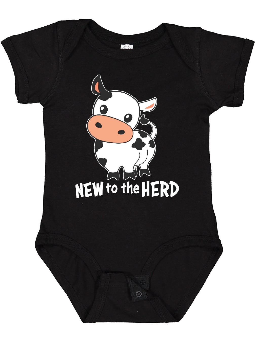 Inktastic New to the Herd Cute Cow Boys or Girls Baby Bodysuit