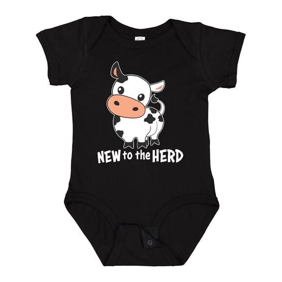 Inktastic New to the Herd Cute Cow Boys or Girls Baby Bodysuit