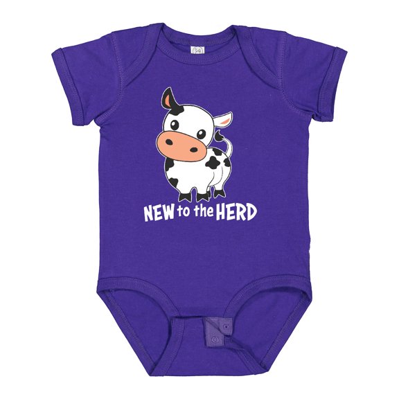 Inktastic New to the Herd Cute Cow Boys or Girls Baby Bodysuit