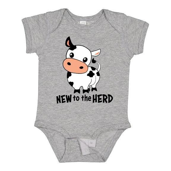 Inktastic New to the Herd Cute Cow Boys or Girls Baby Bodysuit
