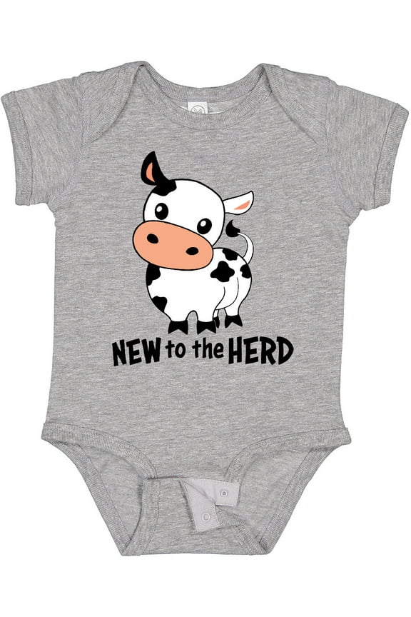 New to the Herd Cute Cow Boys or Girls Baby Bodysuit