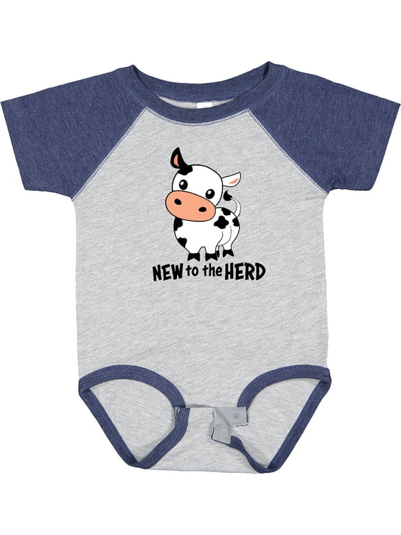 Inktastic New to the Herd Cute Cow Boys or Girls Baby Bodysuit