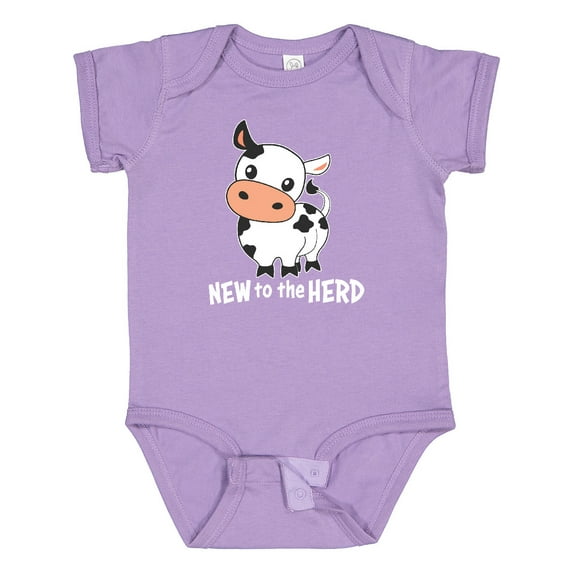 Inktastic New to the Herd Cute Cow Boys or Girls Baby Bodysuit