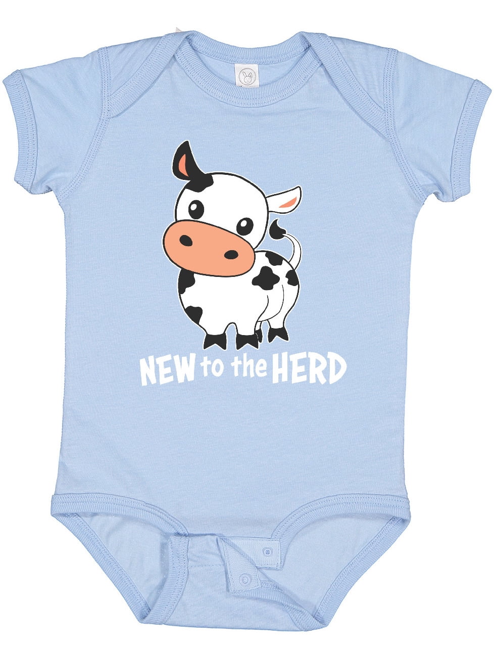 Inktastic New to the Herd Cute Cow Boys or Girls Baby Bodysuit