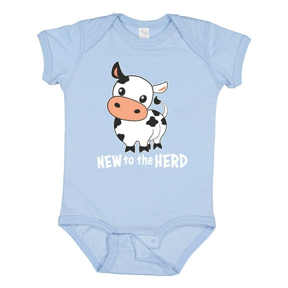 Inktastic New to the Herd Cute Cow Boys or Girls Baby Bodysuit