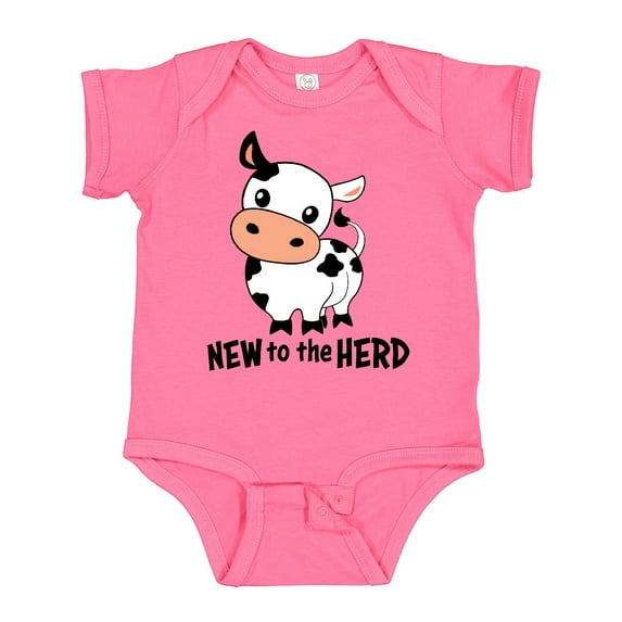Inktastic New to the Herd Cute Cow Boys or Girls Baby Bodysuit