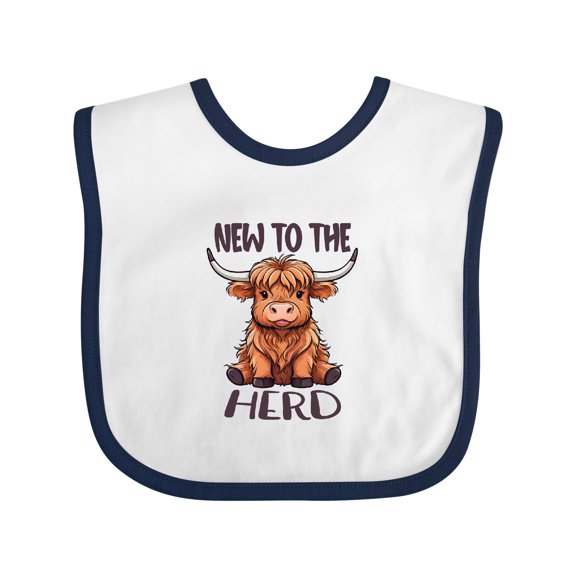 Inktastic New to the Herd Highland Cow Boys or Girls Baby Bib