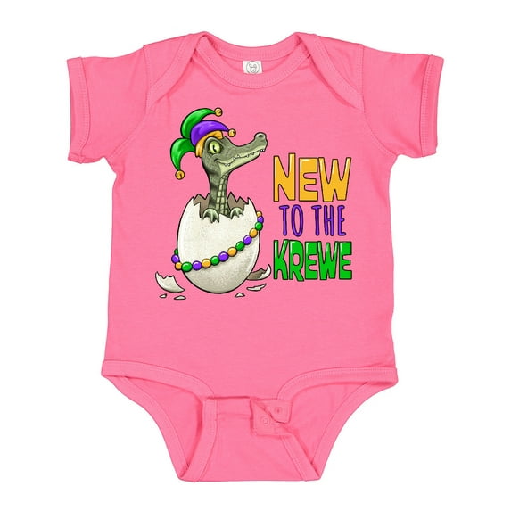 Inktastic New to the Krewe Mardi Gras Baby Alligator Boys or Girls Baby Bodysuit
