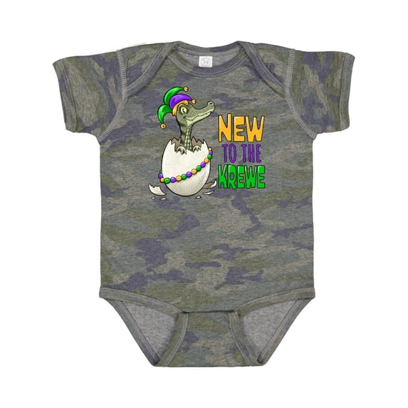 Inktastic New to the Krewe Mardi Gras Baby Alligator Boys or Girls Baby Bodysuit
