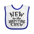 thumbnail image 1 of Inktastic New to the Pit Crew Racing Flags Boys or Girls Baby Bib, 1 of 4