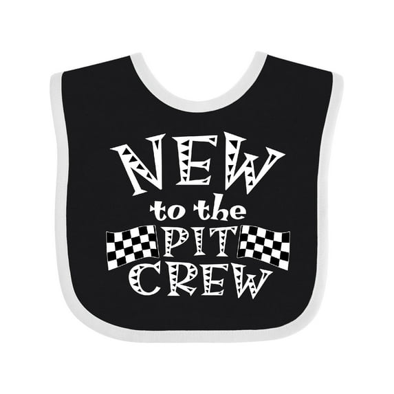 Inktastic New to the Pit Crew Racing Flags Boys or Girls Baby Bib