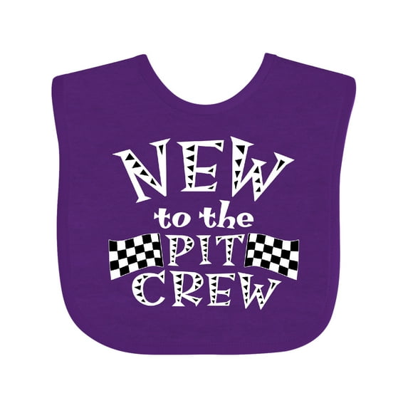 Inktastic New to the Pit Crew Racing Flags Boys or Girls Baby Bib