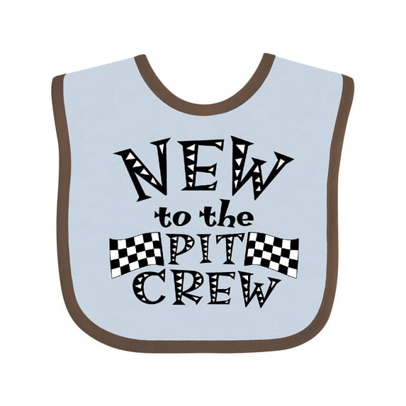 Inktastic New to the Pit Crew Racing Flags Boys or Girls Baby Bib