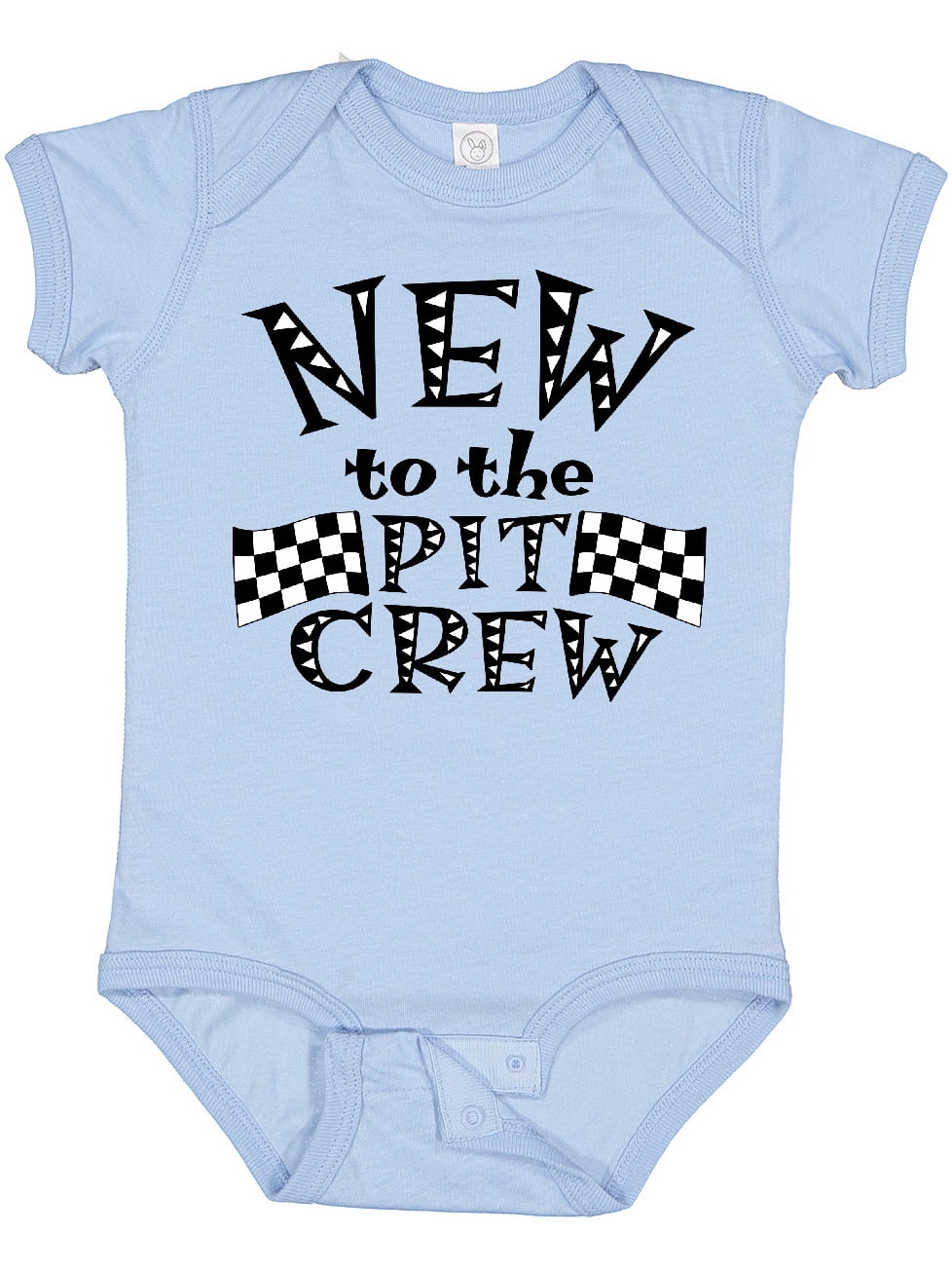 Inktastic New to the Pit Crew Racing Flags Boys or Girls Baby Bodysuit