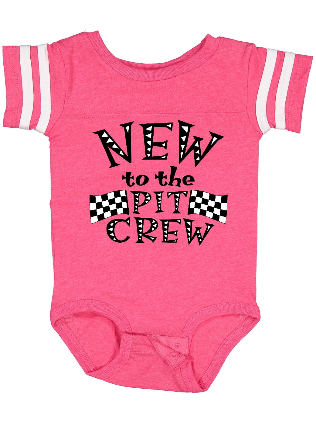 Inktastic New to the Pit Crew Racing Flags Boys or Girls Baby Bodysuit