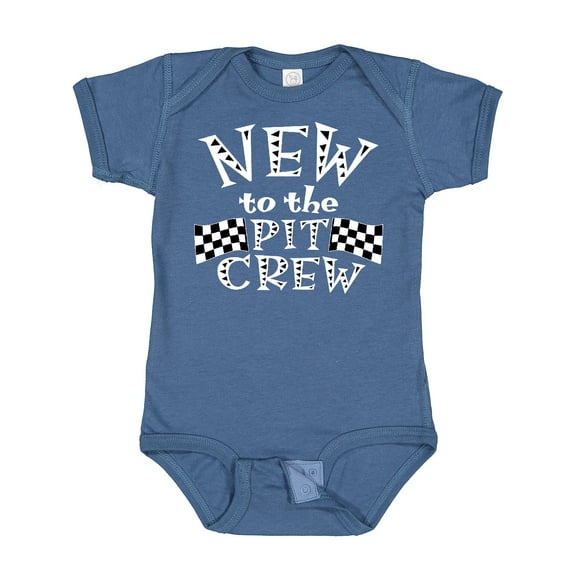 Inktastic New to the Pit Crew Racing Flags Boys or Girls Baby Bodysuit