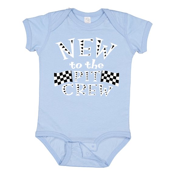Inktastic New to the Pit Crew Racing Flags Boys or Girls Baby Bodysuit