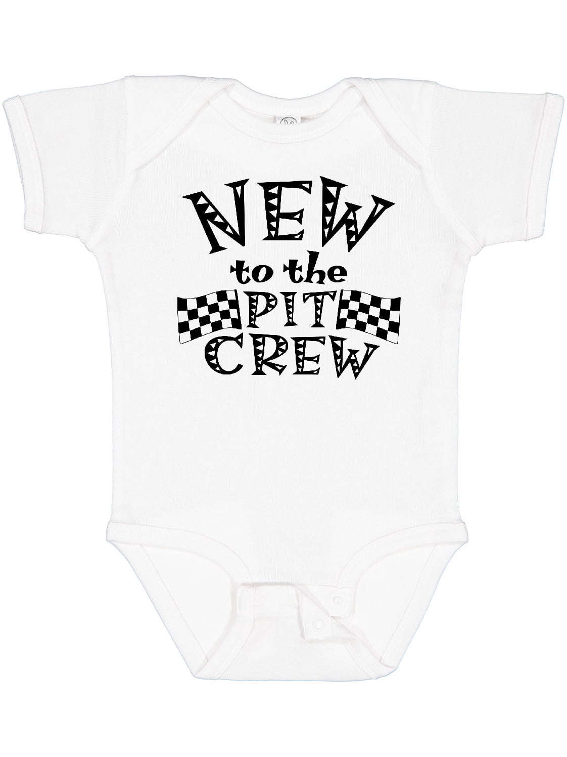 Inktastic New to the Pit Crew Racing Flags Boys or Girls Baby Bodysuit