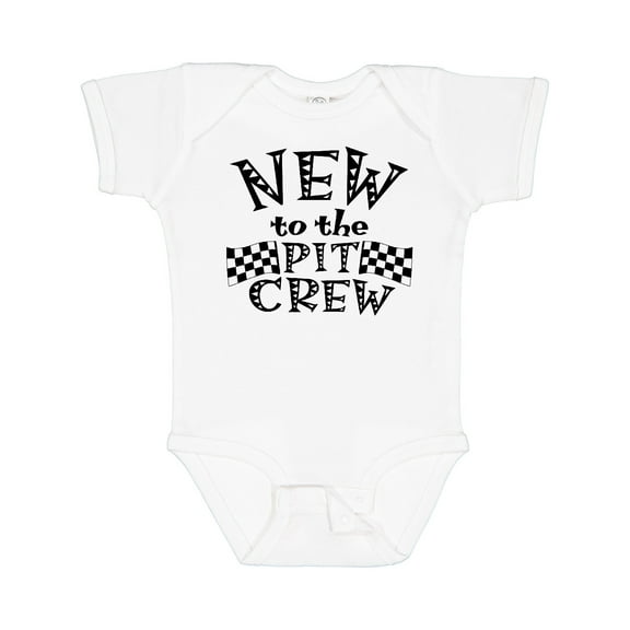 Inktastic New to the Pit Crew Racing Flags Boys or Girls Baby Bodysuit