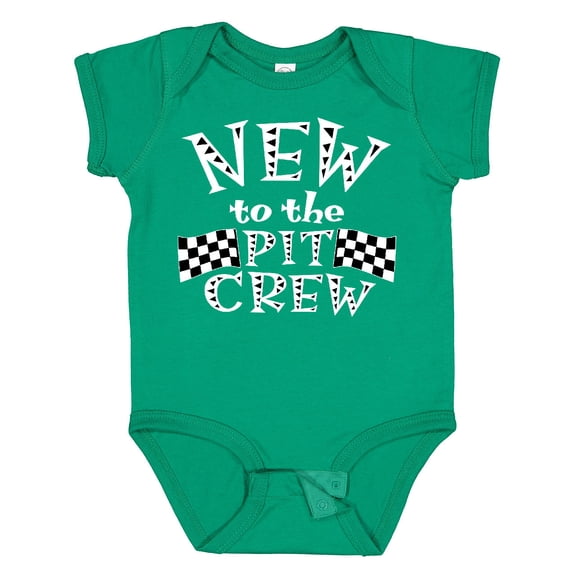 Inktastic New to the Pit Crew Racing Flags Boys or Girls Baby Bodysuit