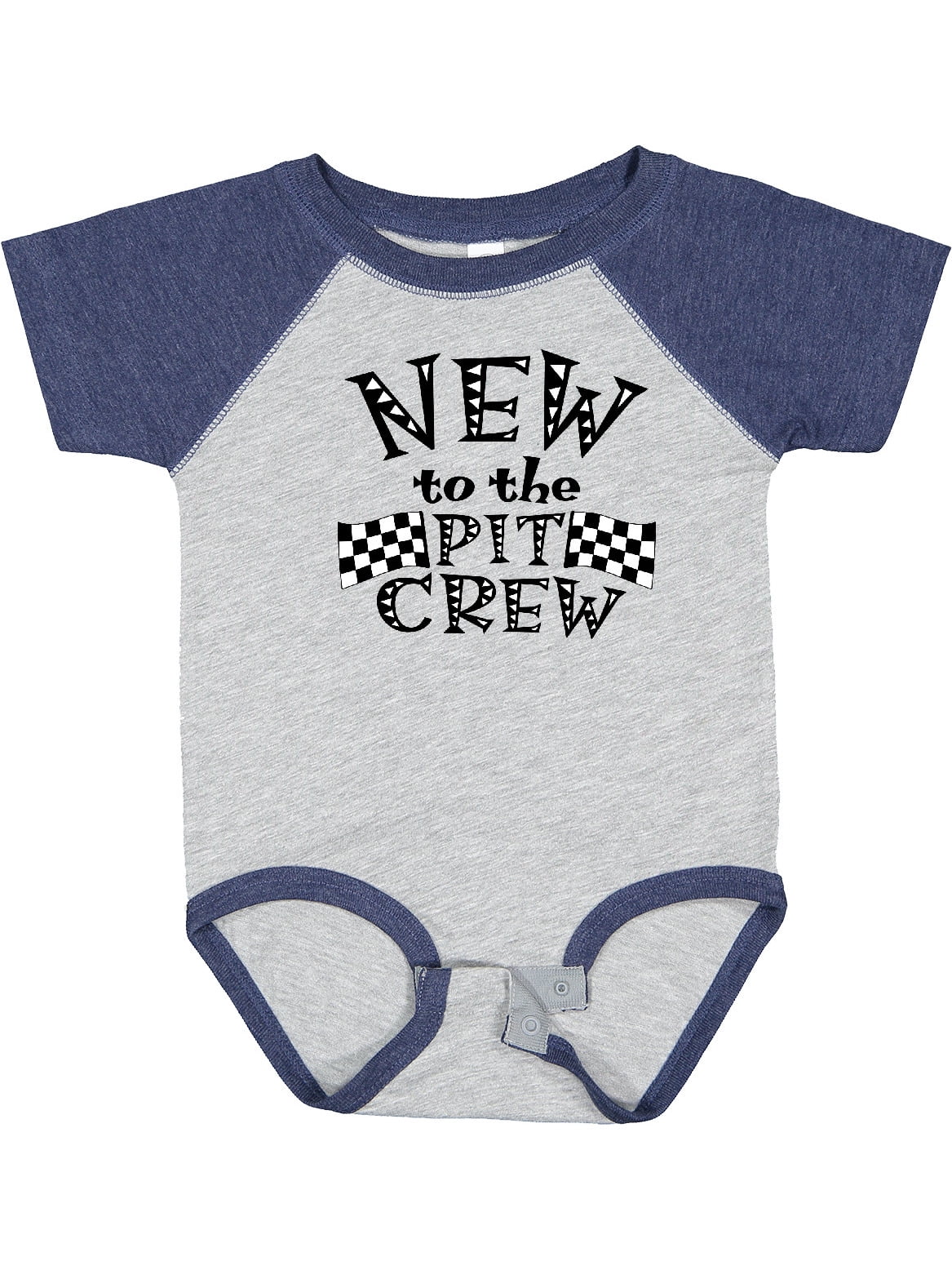 Inktastic New to the Pit Crew Racing Flags Boys or Girls Baby Bodysuit