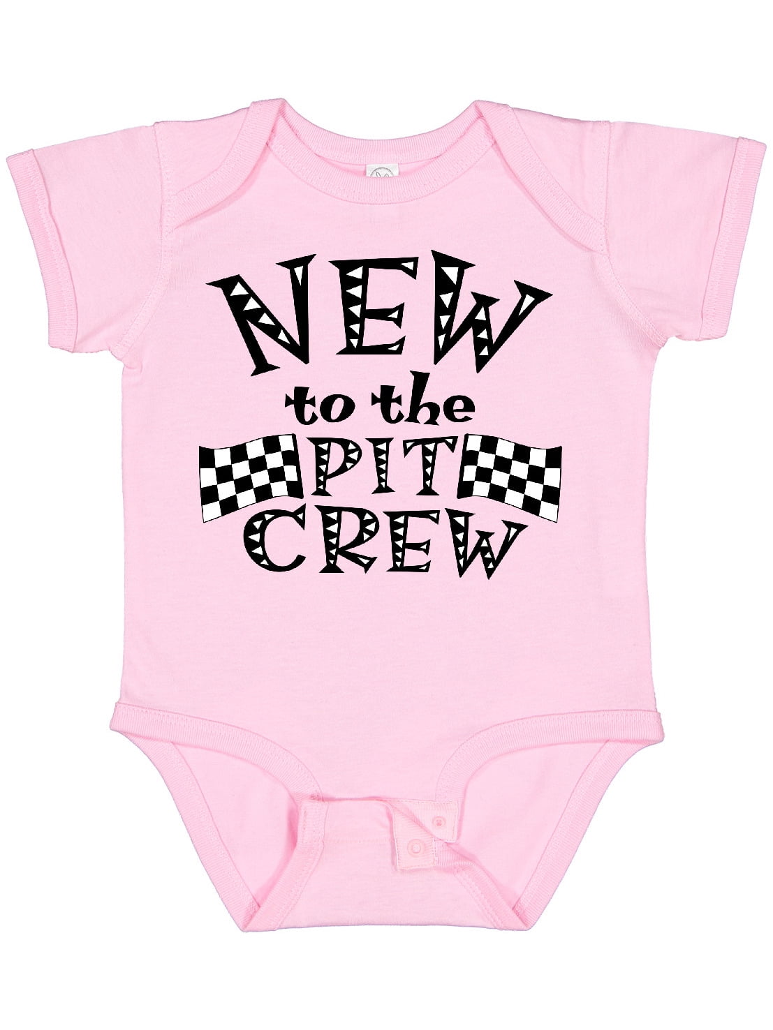 Inktastic New to the Pit Crew Racing Flags Boys or Girls Baby Bodysuit